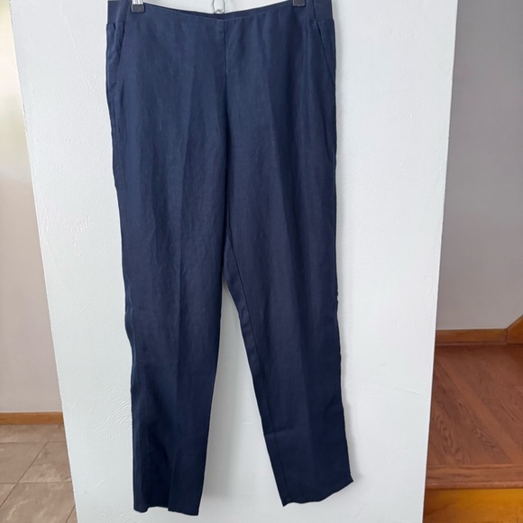J. Jill Love Linen dark blue linen pant Size Medium Tall - Picture 1 of 6